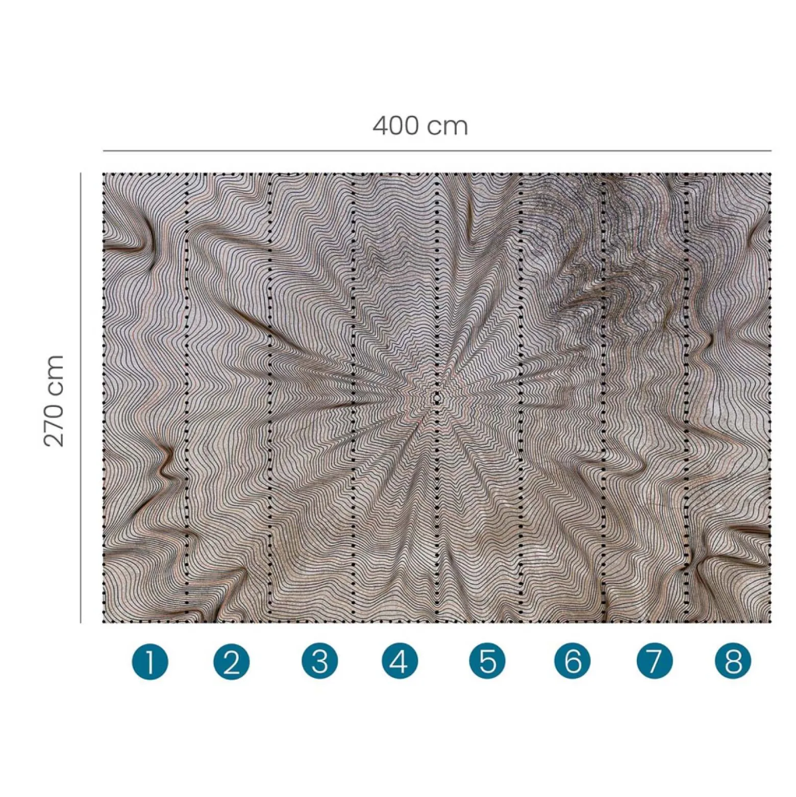 Fototapete Wellen Verzerrt 3D-Effekt Braun Grau 2514N-11