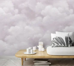Fototapete Wolken Himmel Muster violett weiß Marburg