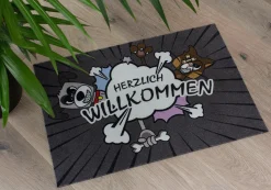 Fußmatte Türmatte Hund Katze Tier Comic 50x70cm