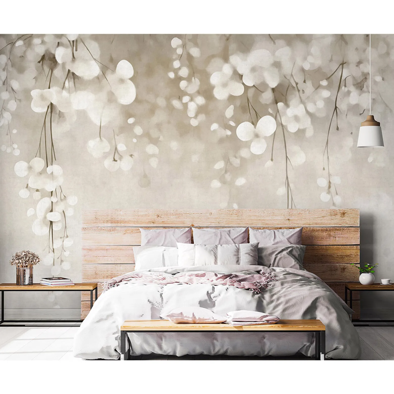 Guido Maria Kretschmer Fototapete Floral Creme Grau