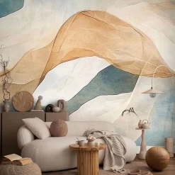 Guido Maria Kretschmer Fototapete Stoff Creme Blau Beige