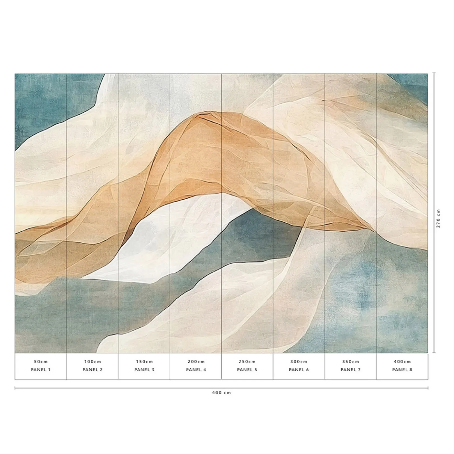 Guido Maria Kretschmer Fototapete Stoff Creme Blau Beige