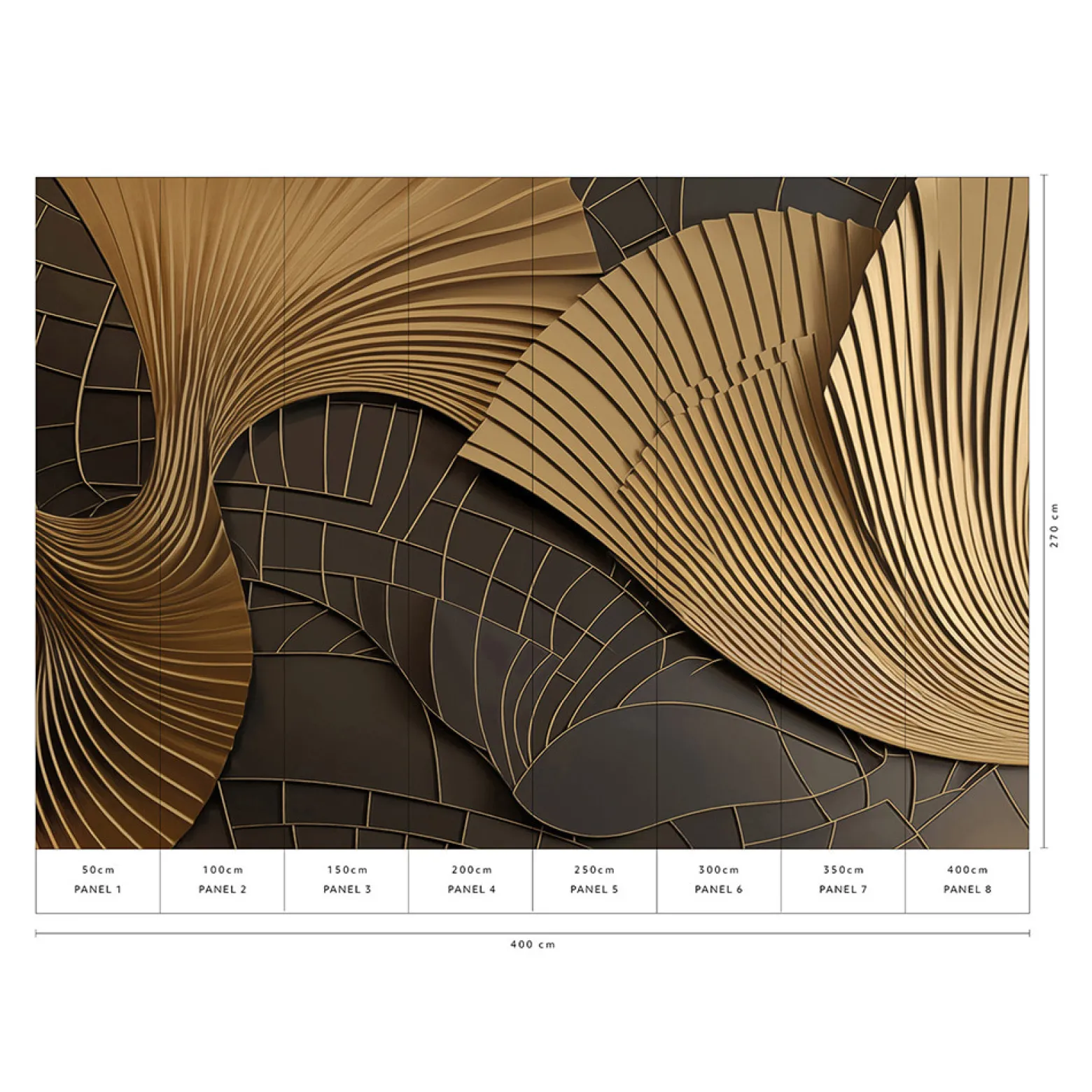 Guido Maria Kretschmer Fototapete Grafik Braun Gold
