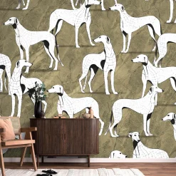 Guido Maria Kretschmer Fototapete Hunde Gold Weiß