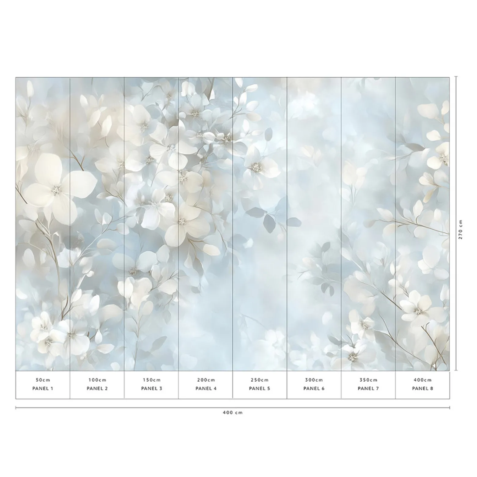 Guido Maria Kretschmer Fototapete Blumen Blau Grau