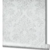 GZSZ Vliestapete Barock Shabby Hellgrau Metallic 34813