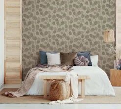 GZSZ Vliestapete Floral Blätter Beige Braun 34809