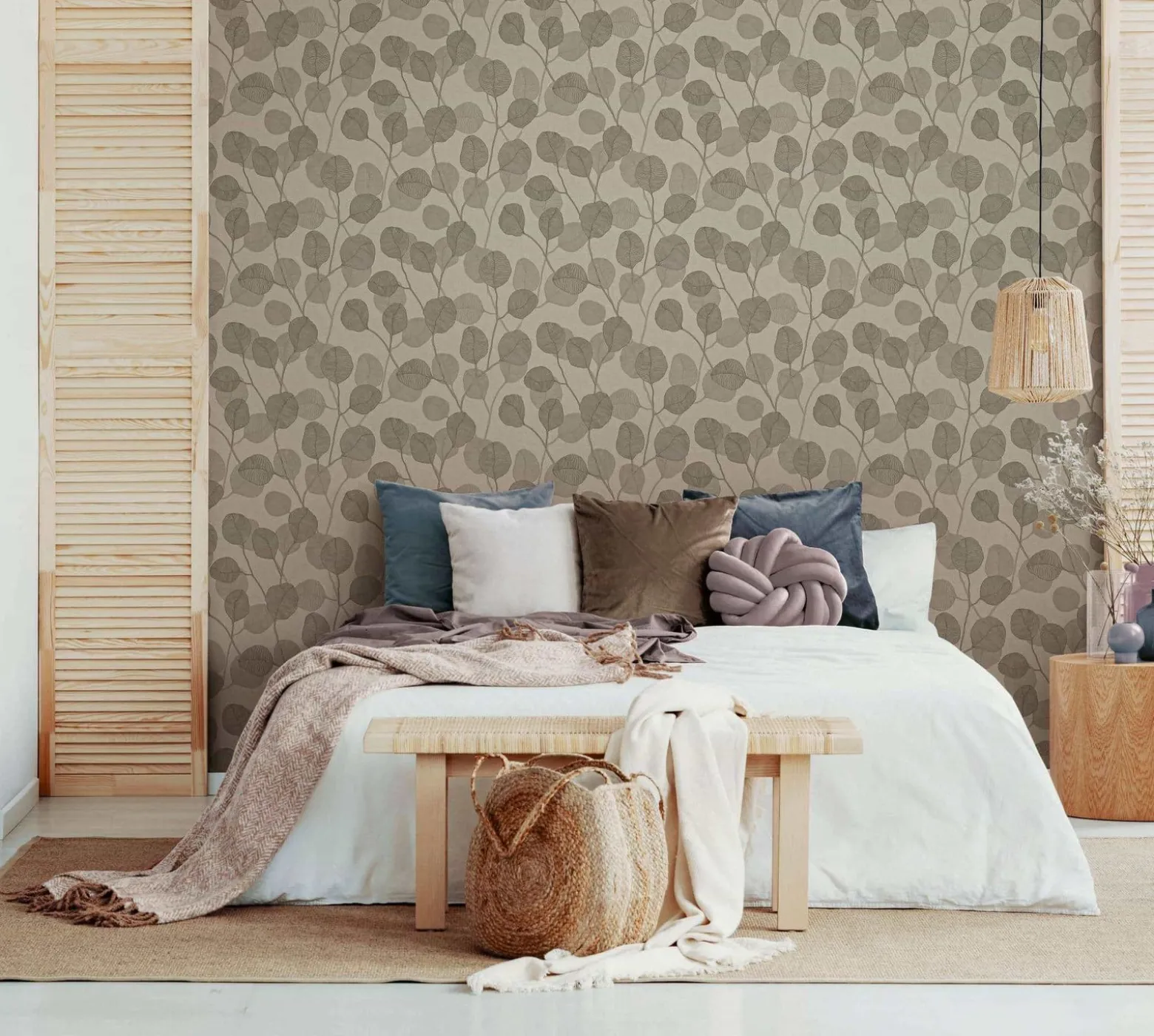 GZSZ Vliestapete Floral Blätter Beige Braun 34809