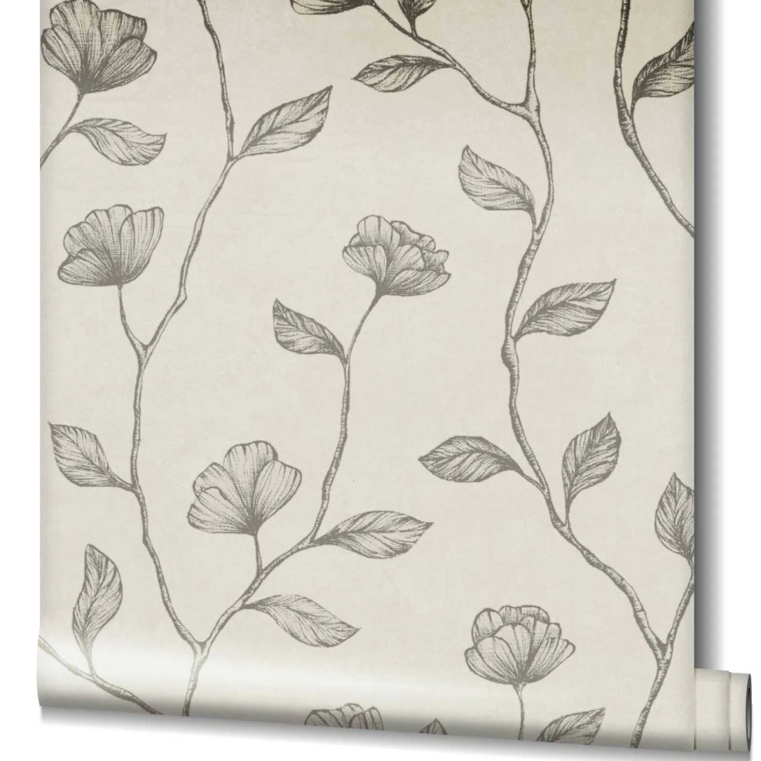 GZSZ Vliestapete Floral Blumen Beige Gold Metallic 34804