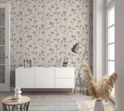 GZSZ Vliestapete Floral Blumen Beige Gold Metallic 34804
