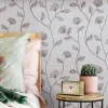 GZSZ Vliestapete Floral Blumen Grau Bronze Metallic 34801