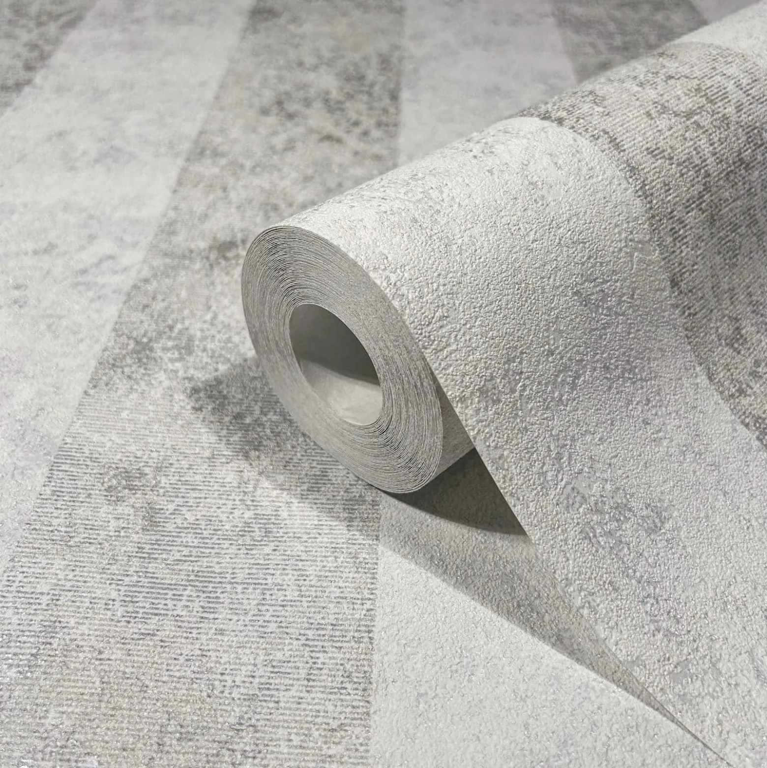 GZSZ Vliestapete Streifen Shabby Hellgrau Metallic 34819