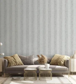 GZSZ Vliestapete Streifen Shabby Hellgrau Metallic 34819