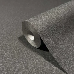 GZSZ Vliestapete Struktur Uni Modern Schwarz Grau 34842