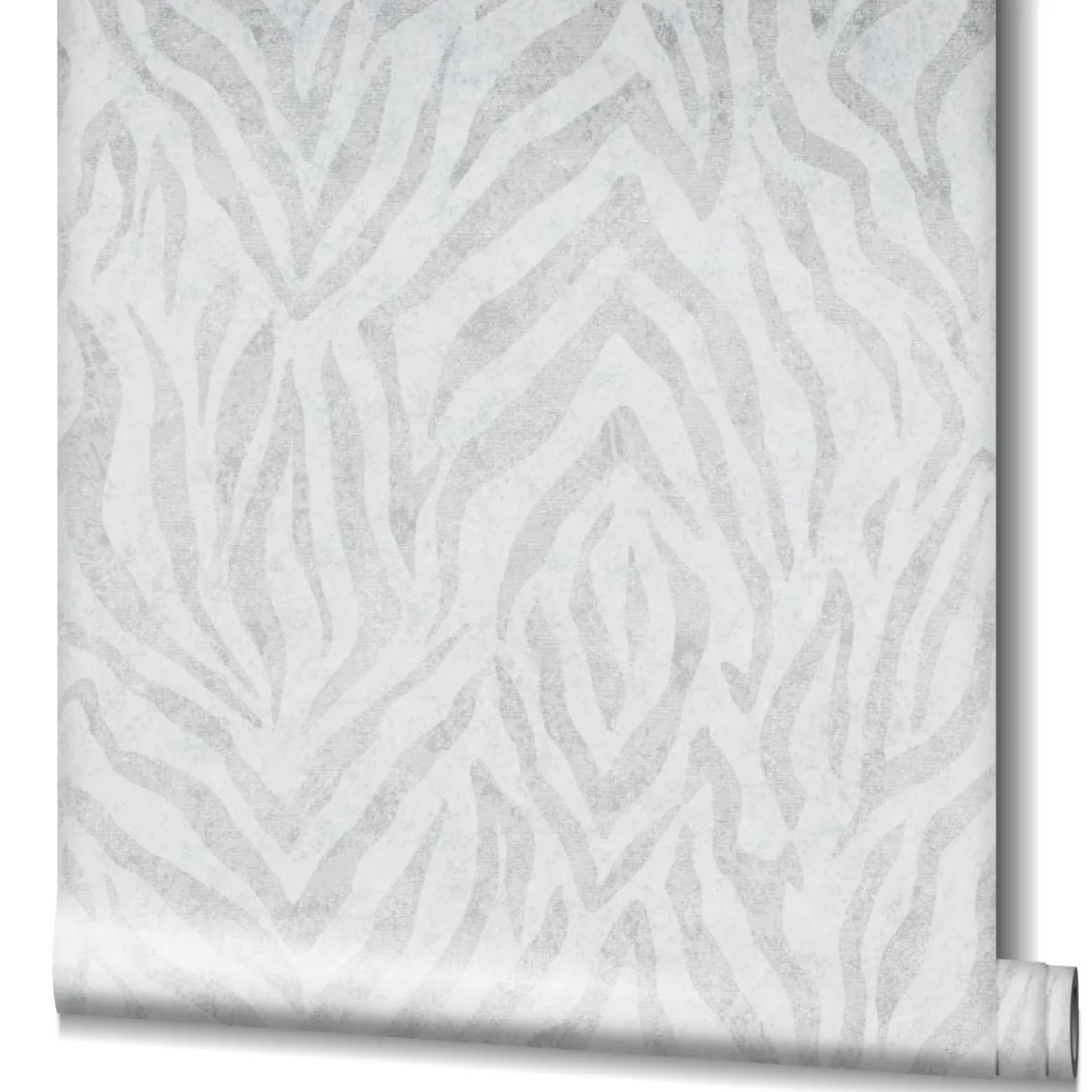 GZSZ Vliestapete Zebra Streifen Weiß Grau Metallic 34815