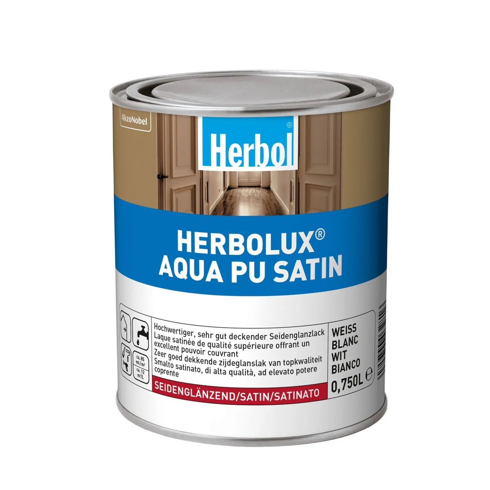 Herbol Herbolux Aqua PU Satin 750 ml weiß seidenglänzend