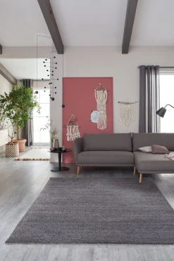 Hochflor Teppich Schöner Wohnen einfarbig grau Joy