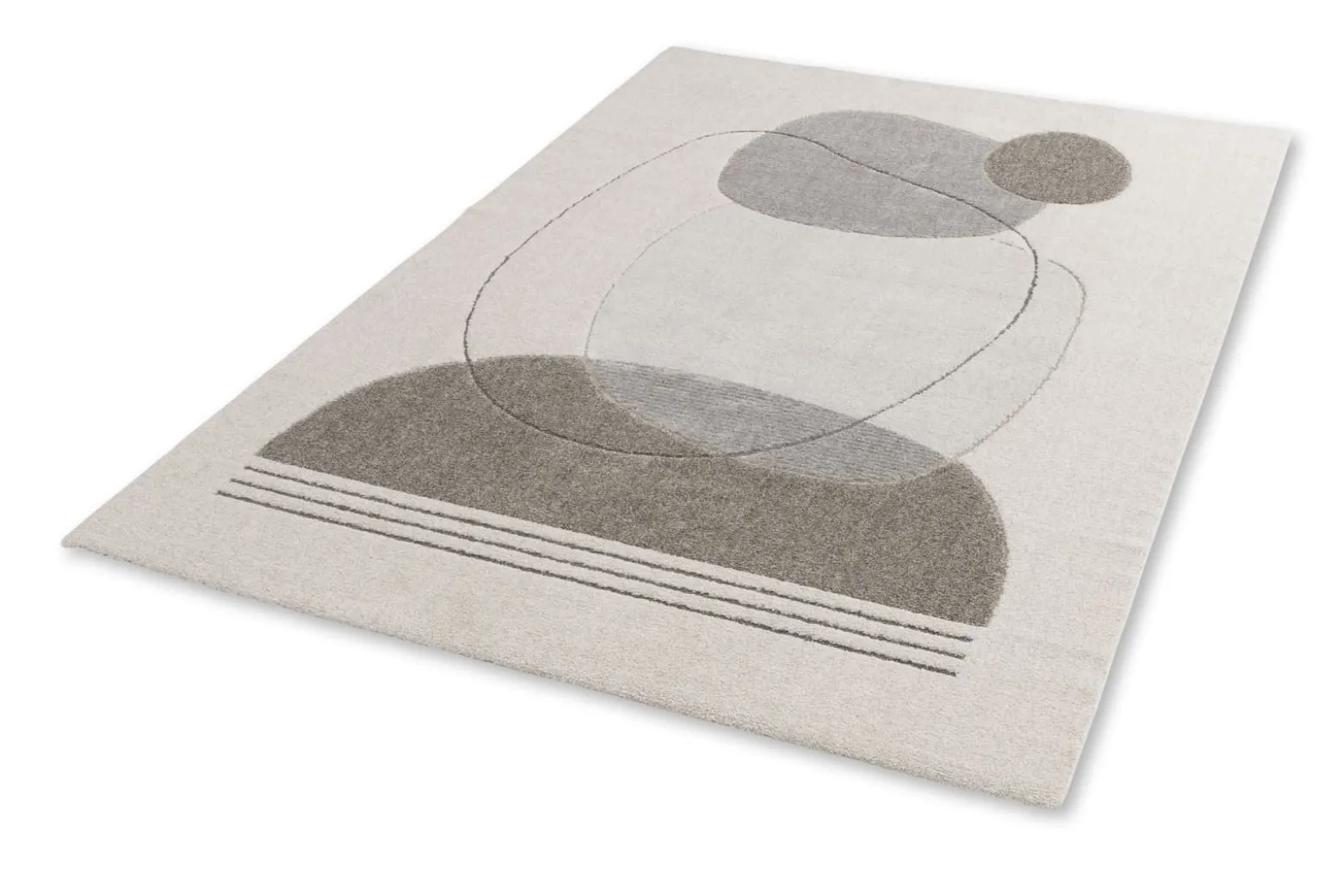 Hochflor Teppich Schöner Wohnen Kreise creme grau Amaze