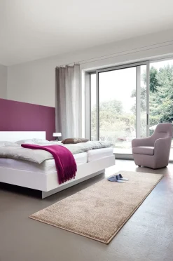 Hochflor Teppich uni hellbraun pflegeleicht Astra Samoa