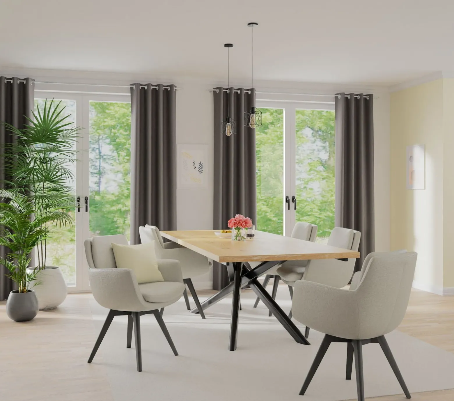 Homing Ösenschal Bahamas blau uni blickdicht 6805-35