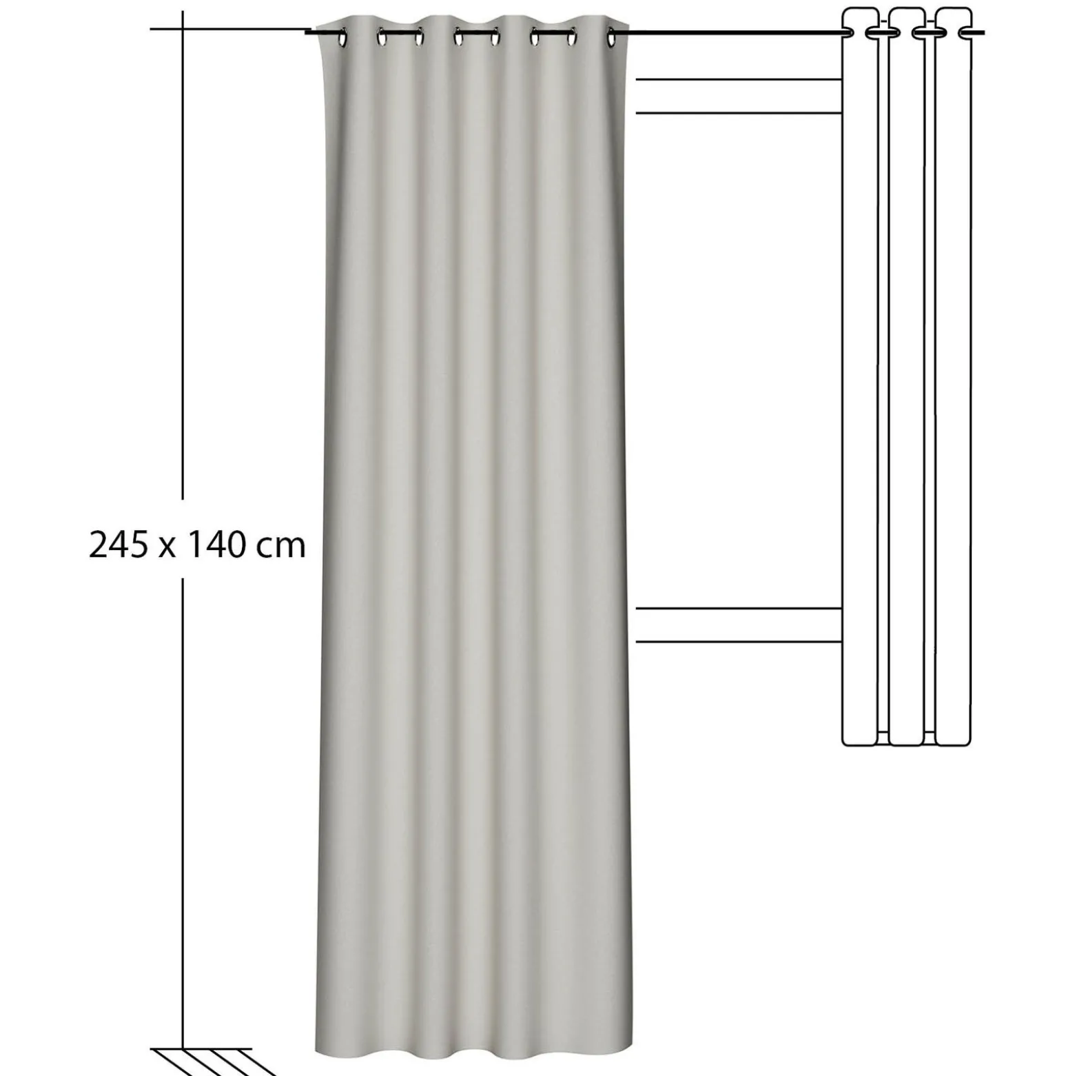 Homing Ösenschal Bahamas creme uni blickdicht 6805-11
