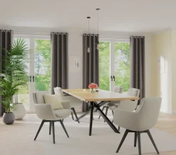 Homing Ösenschal Bahamas grau uni blickdicht 6805-28