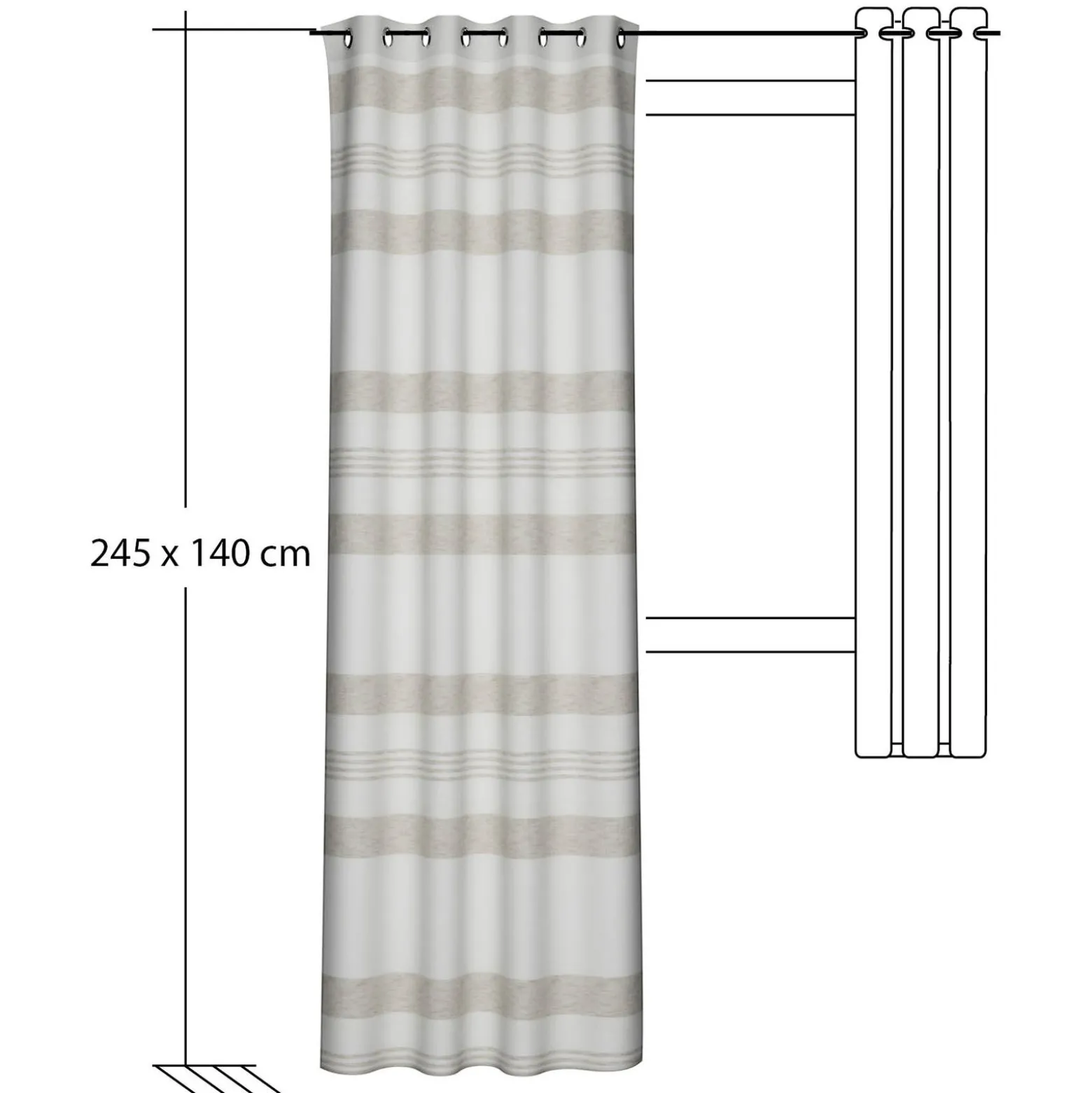 Homing Ösenschal Kaia creme-beige Streifen 8309-09