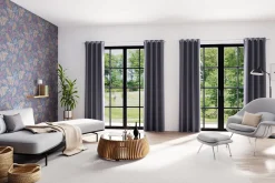 Homing Ösenschal Mia anthrazit Uni blickdicht 8263-46