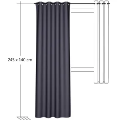 Homing Ösenschal Mia dunkelgrau Uni blickdicht 8263-53