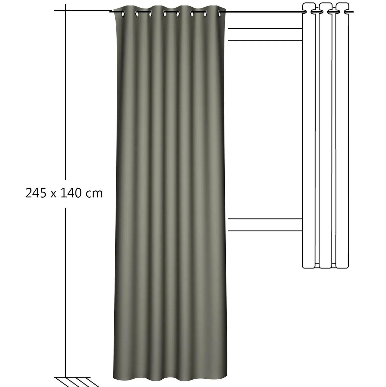 Homing Ösenschal Mia mud Uni blickdicht 8263-77