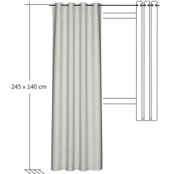 Homing Ösenschal Mia offwhite Uni blickdicht 8263-08