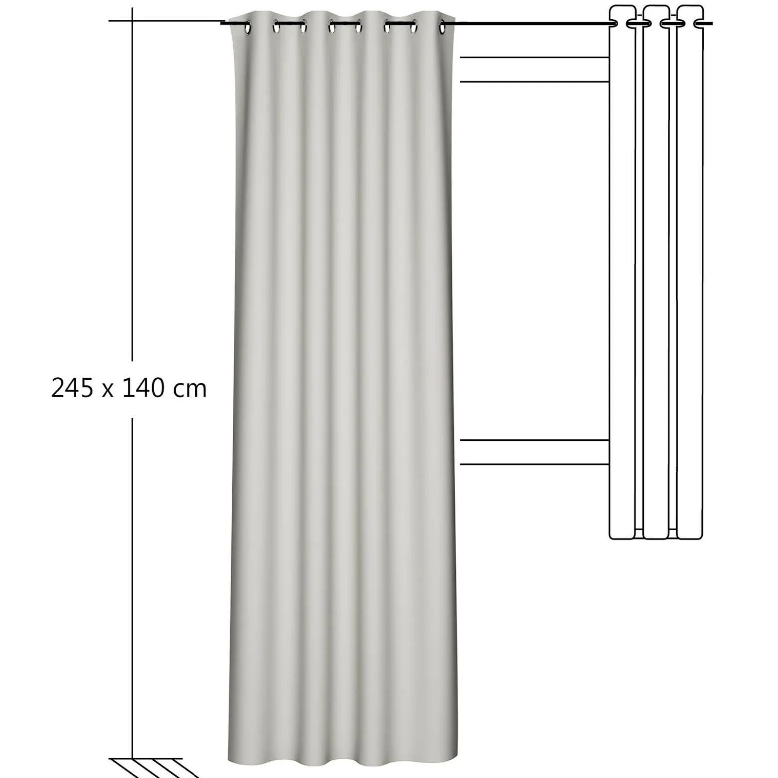 Homing Ösenschal Mia offwhite Uni blickdicht 8263-08