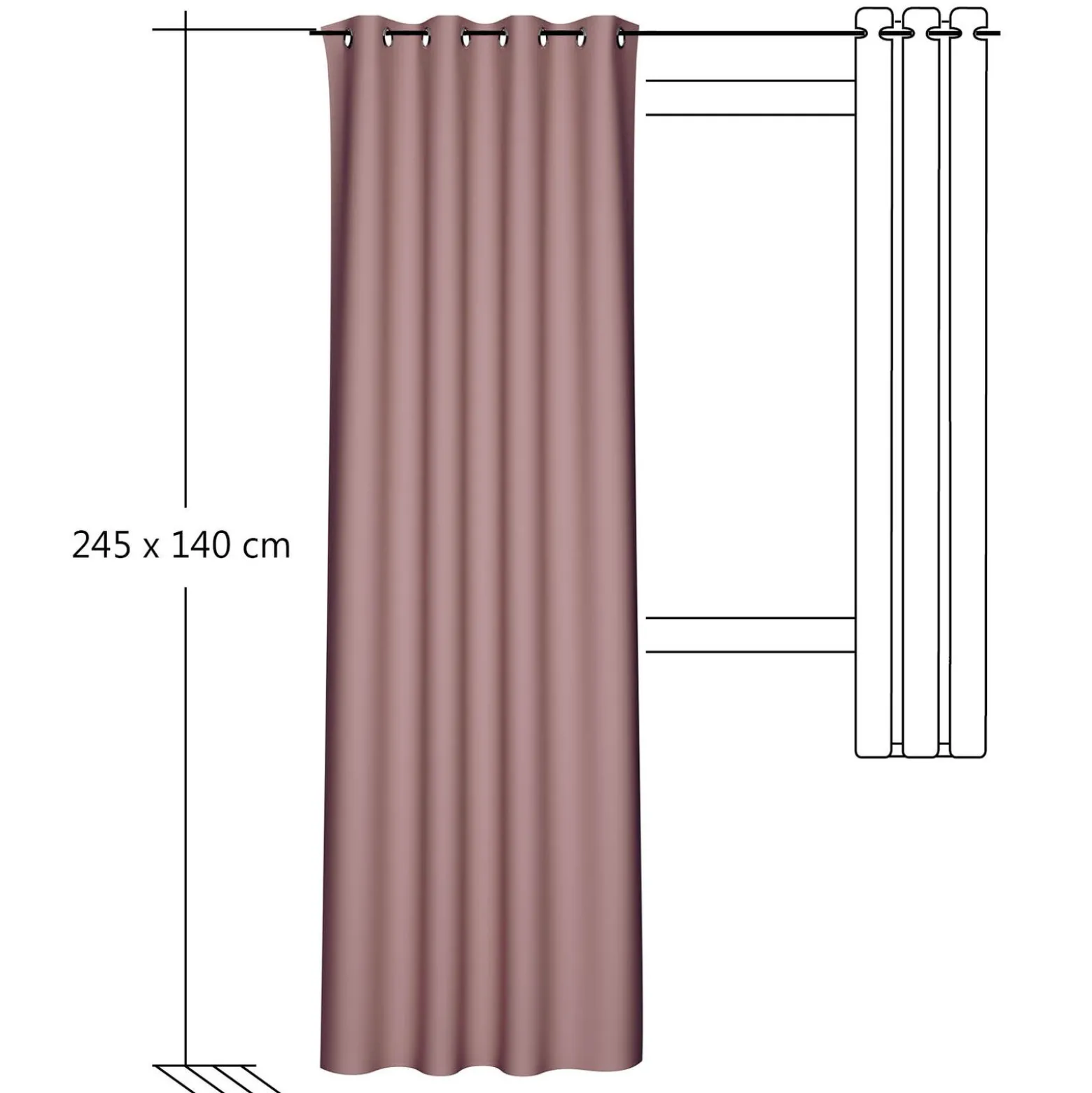 Homing Ösenschal Mia rosé Uni blickdicht 8263-60