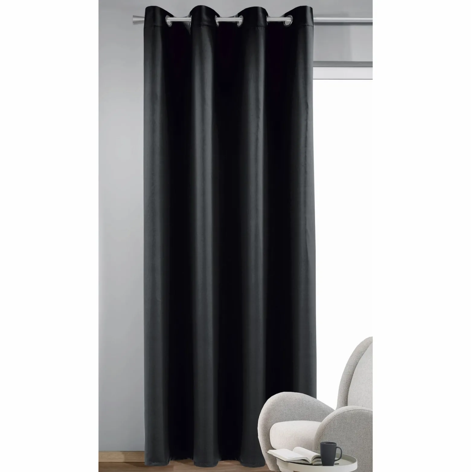 Homing Ösenschal Mia schwarz Uni blickdicht 8263-39