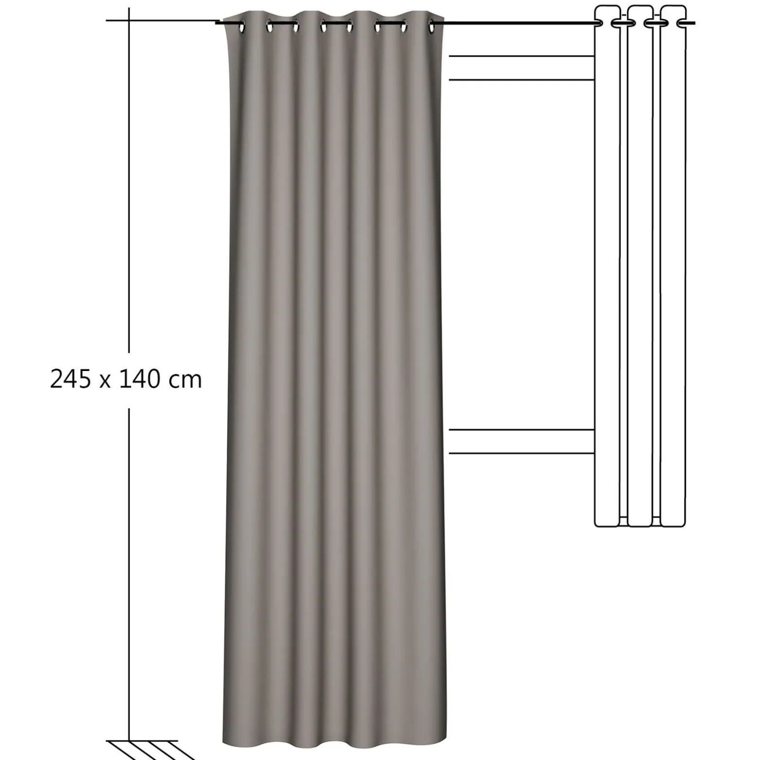 Homing Ösenschal Mia stein Uni blickdicht 8263-15