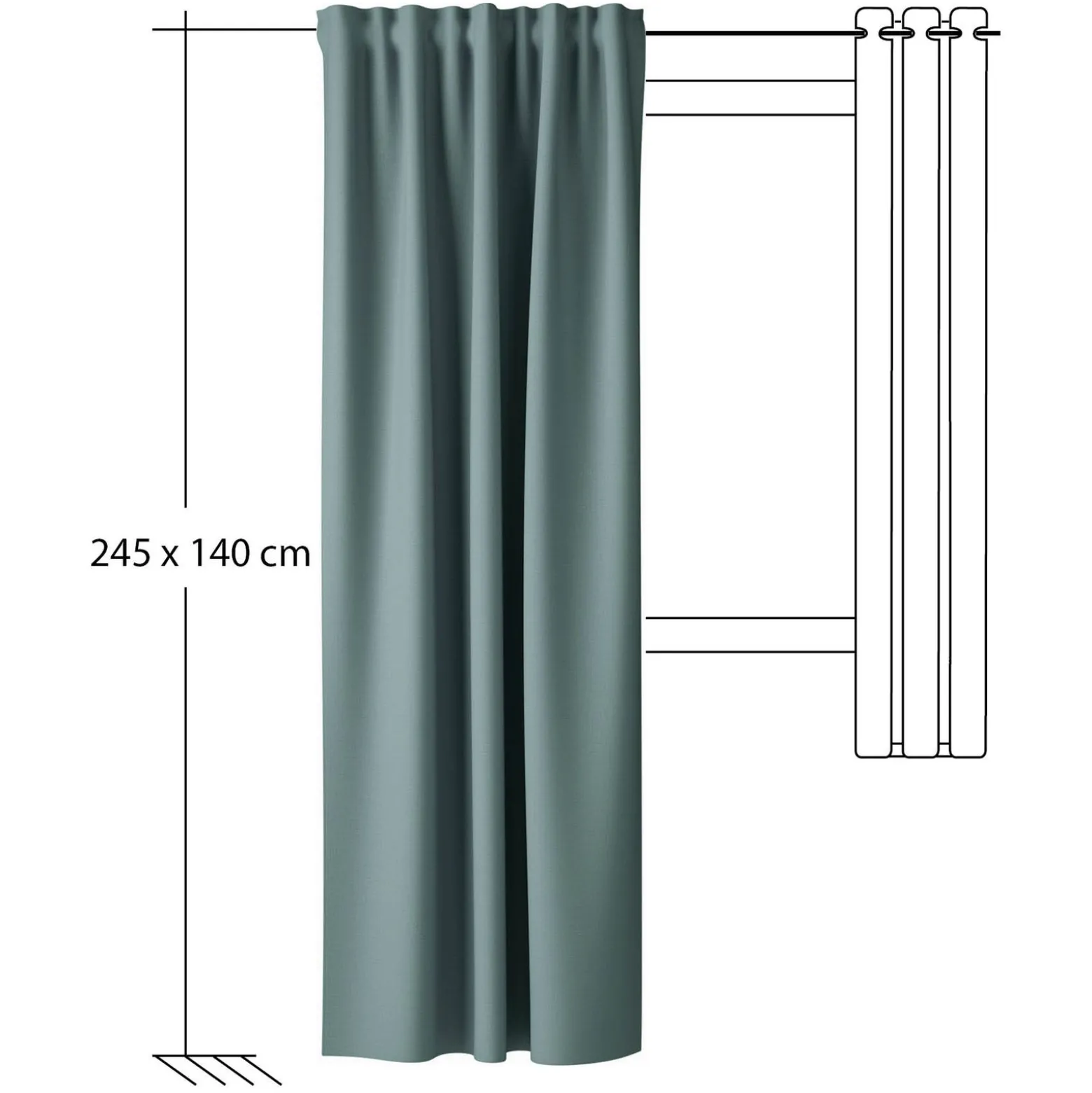 Homing Vorhang verdeckte Schlaufe Kalin taubenblau 6774-50