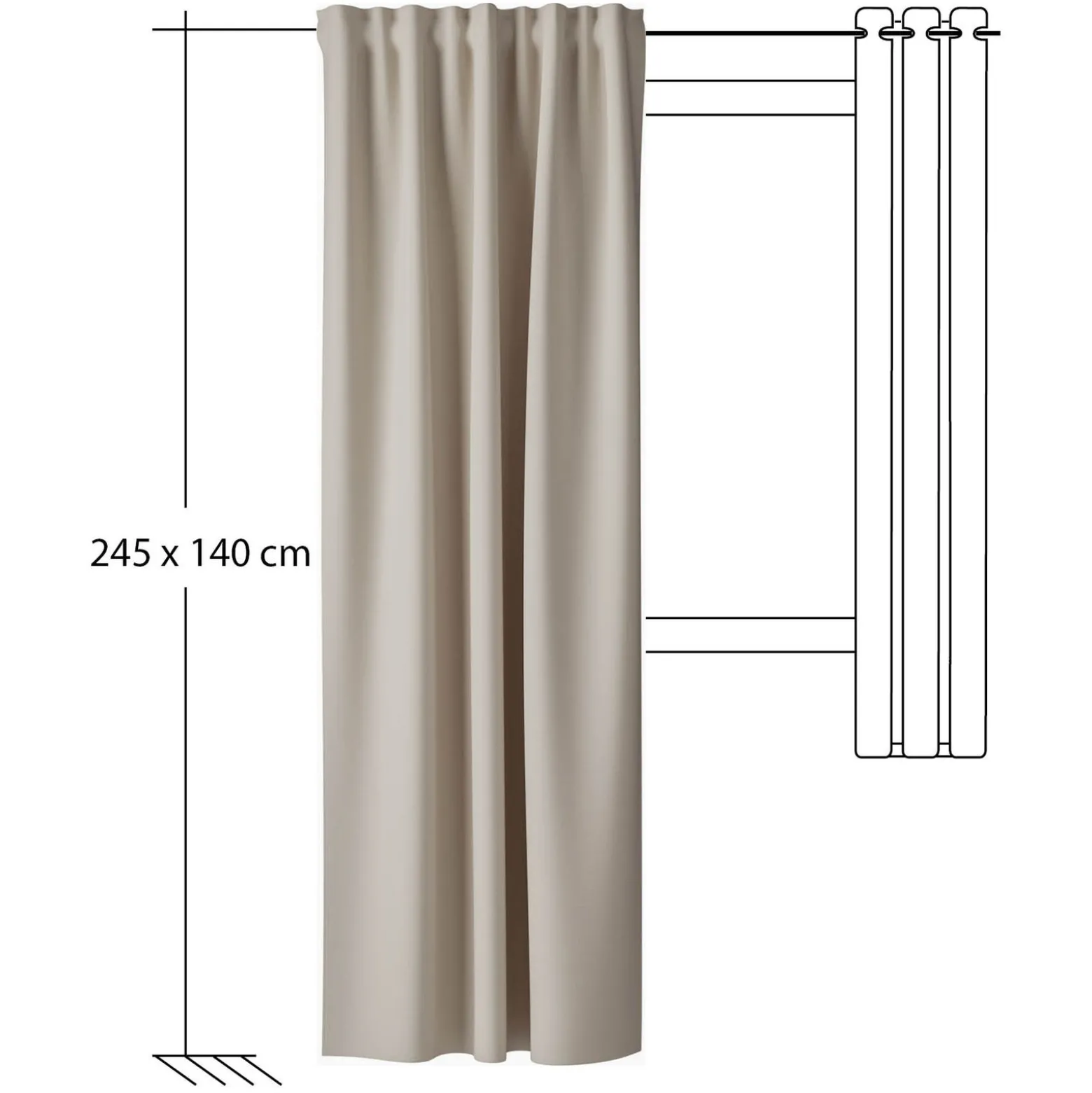 Homing Vorhang verdeckte Schlaufe Kalin natur 6774-12