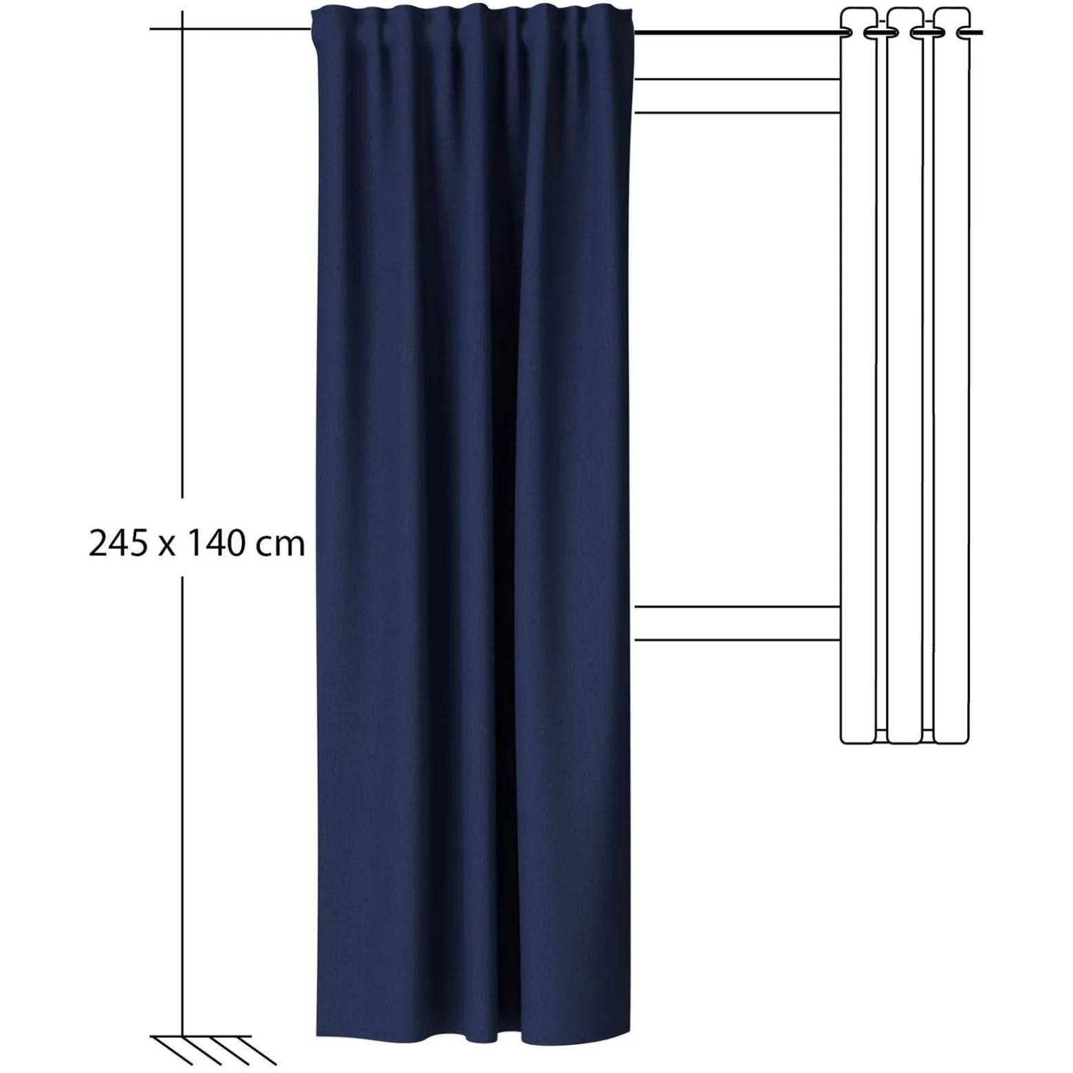 Homing Vorhang verdeckte Schlaufe Galdin blau 5954-02