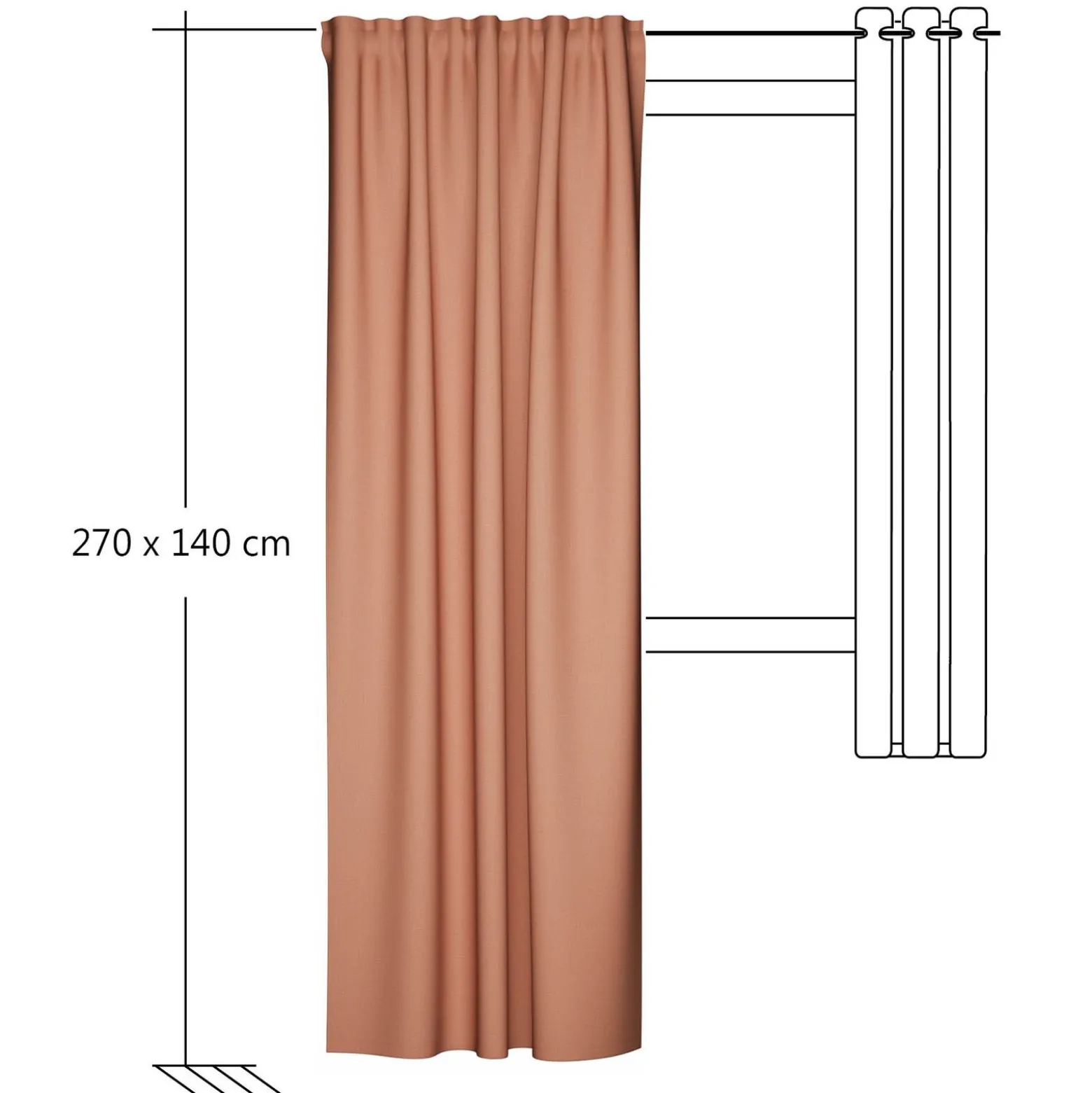 Homing Vorhang verdeckte Schlaufe Kalin apricot 6774-74