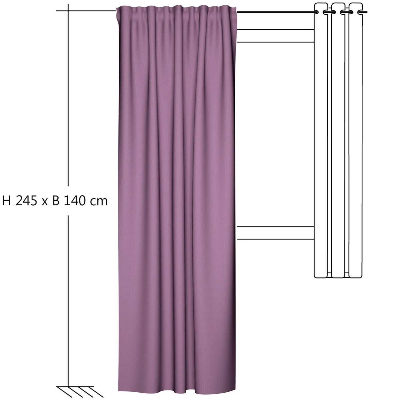Homing Vorhang verdeckte Schlaufe Galdin mauve 6035-58