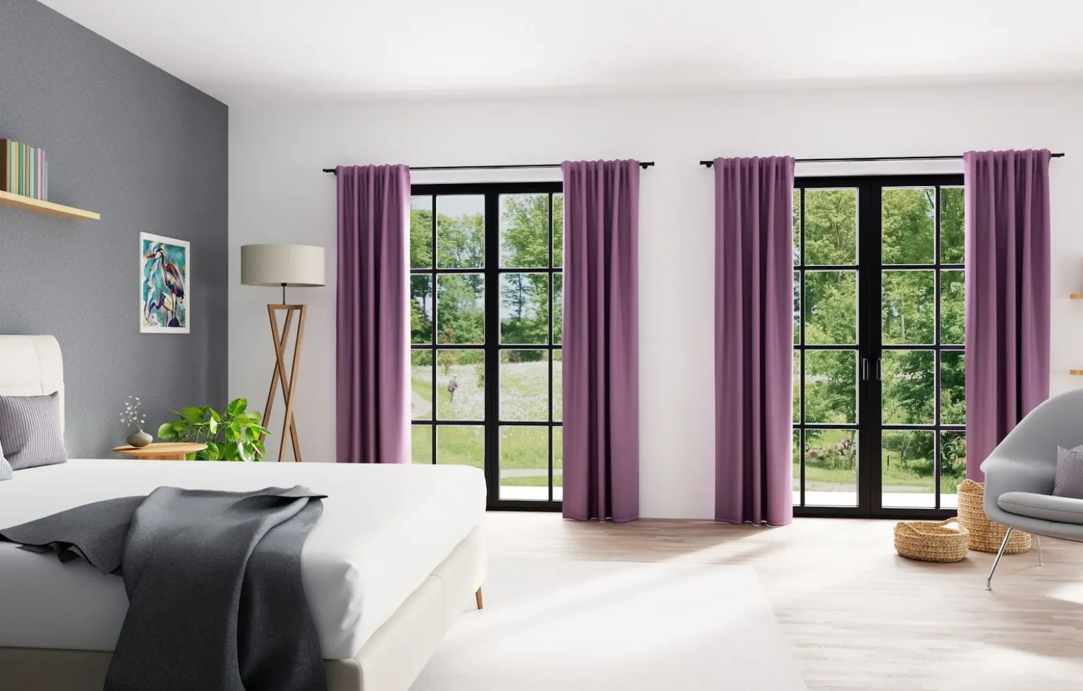 Homing Vorhang verdeckte Schlaufe Galdin mauve 6035-58