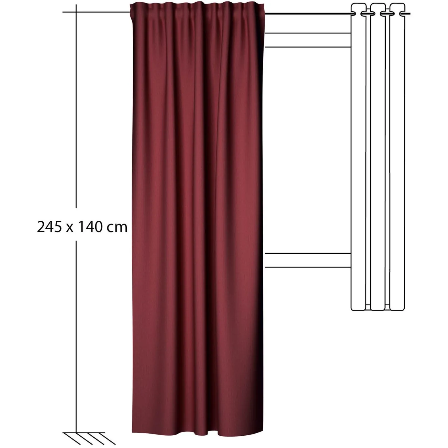 Homing Vorhang verdeckte Schlaufe Galdin bordeaux 5951-81