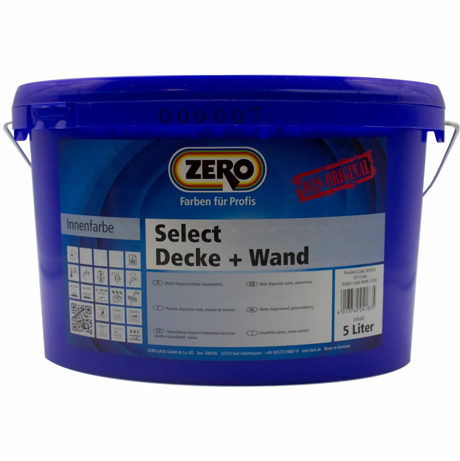 Innenfarbe Zero Select Decke+Wand 5 l Weiß