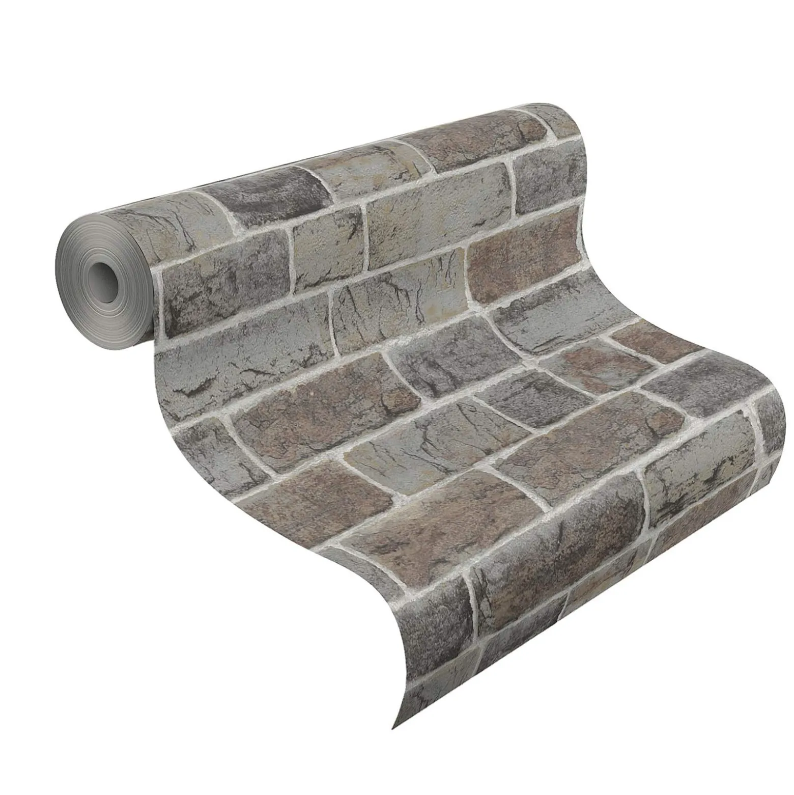 Jugendtapete Steinmauer Ziegel graubraun Rasch 217339