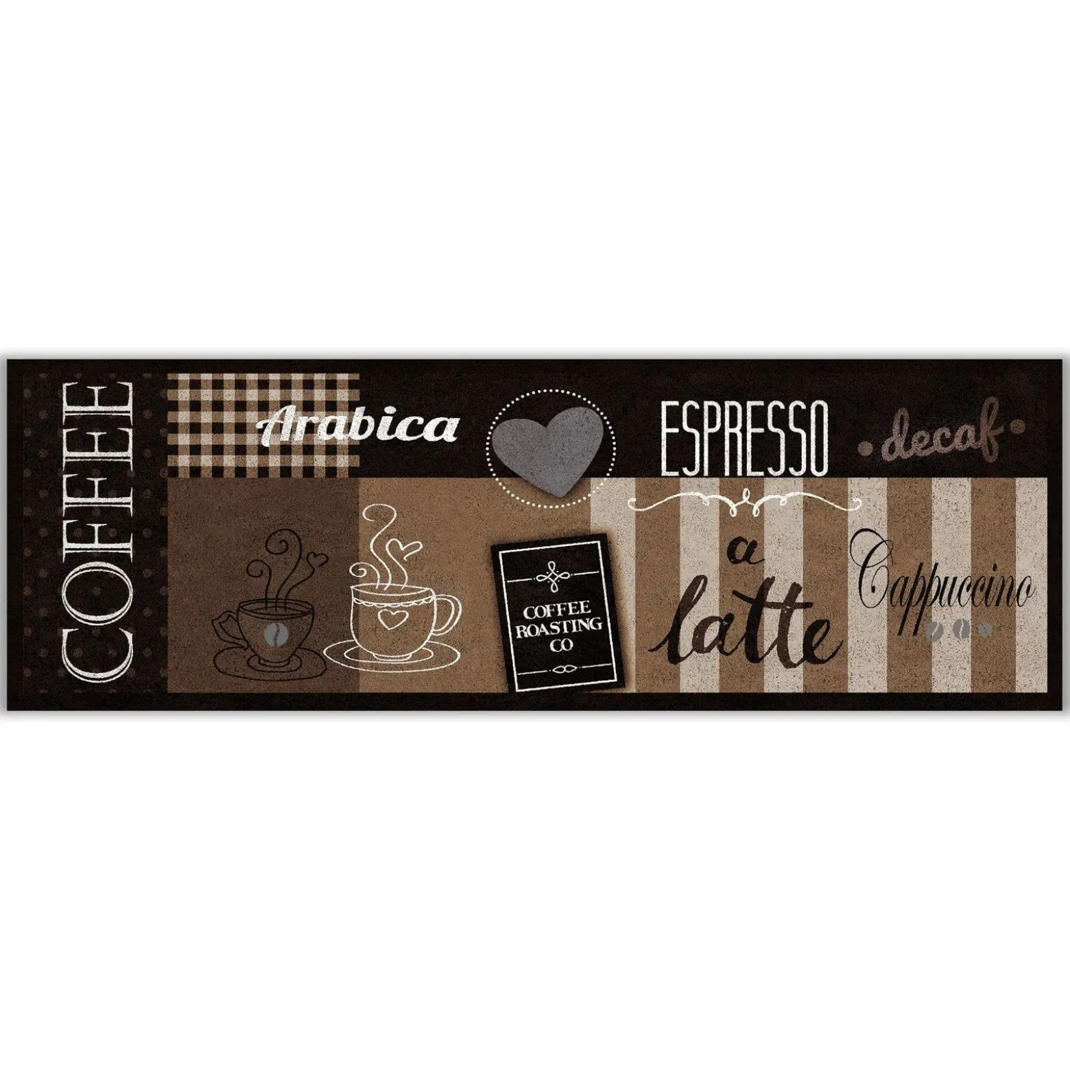 Küchenläufer waschbar Kücheneppich Kaffee Motiv