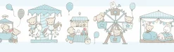 Kinder selbstklebende Borte Hase Bär weiß 102404