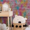 Kindertapete Graffiti Farbe Steinmauer bunt 36100-1