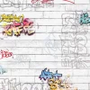Kindertapete Graffiti weiß bunt Boys & Girls 93561-1