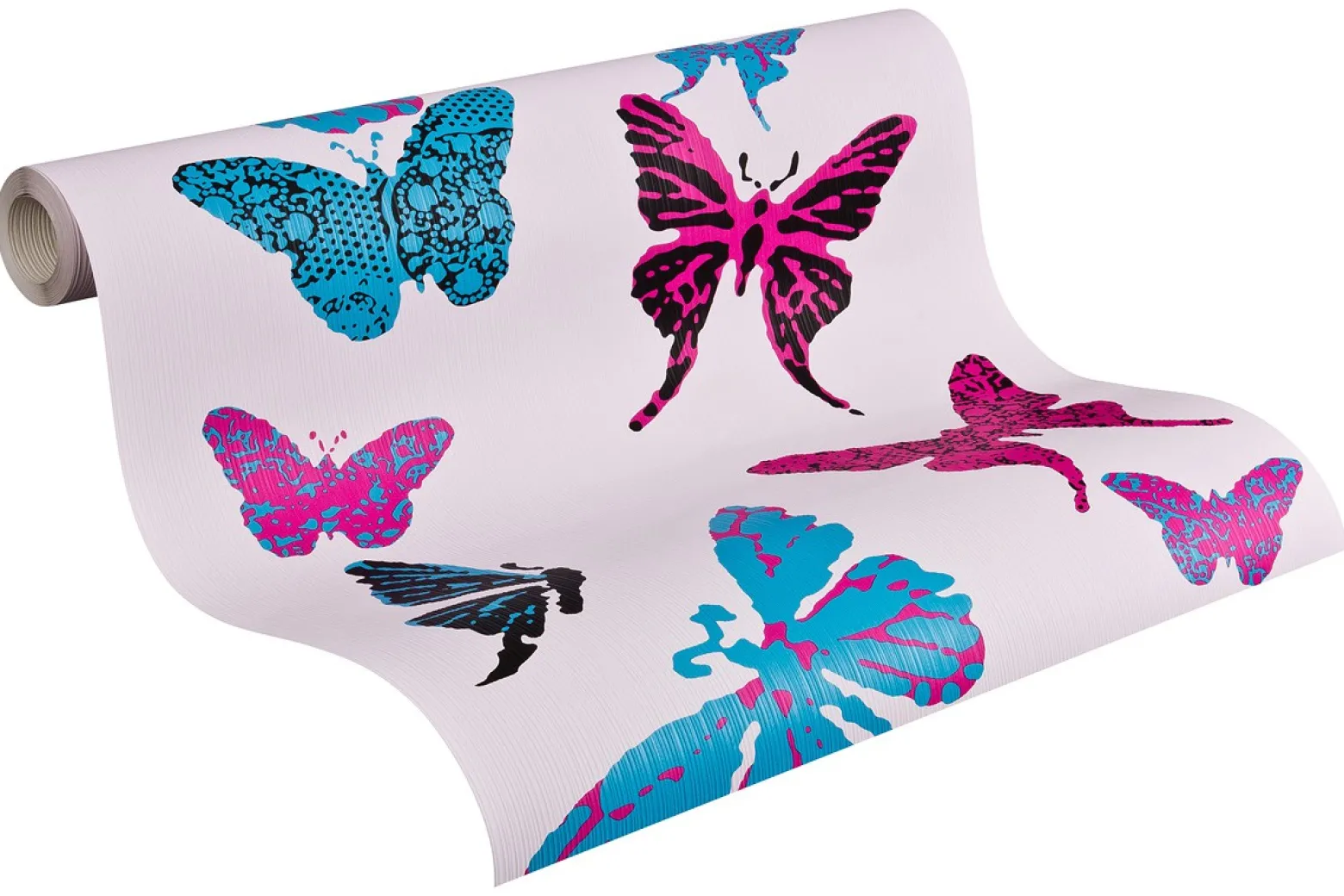 Kindertapete Schmetterlinge rosa blau 93634-2