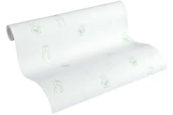 Kindertapete Teddy Schnuller weiß mint Glanz 35845-1